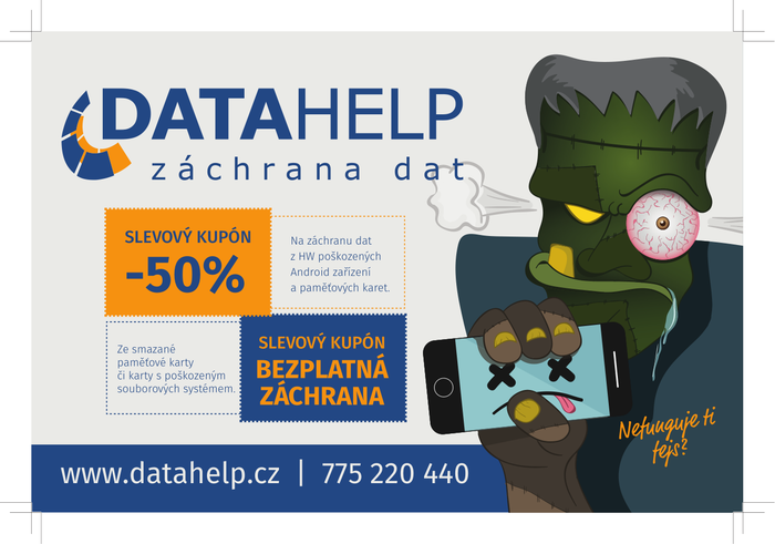 Finální verze reklamy DataHelpu pro časopis Applikace.