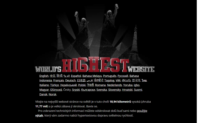 Nejvyšší webová stránka na světě