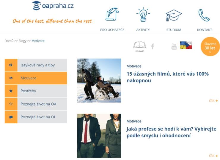 Ukázka blogu - OA Praha