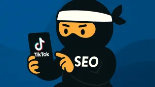 SEO ninja scrollující na Tik Toku