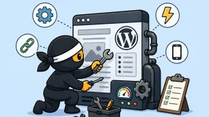 SEO ninja optimalizující web na WordPressu