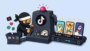 SEO ninja zkoumající TikTok algoritmus