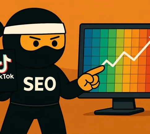 SEO ninja zkoumající TikTok algoritmus