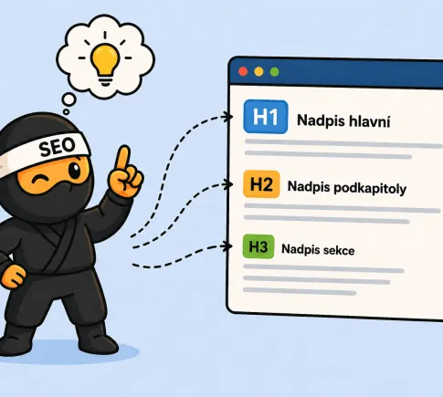 SEO ninja zkoumající strukturu nadpisů za SEO