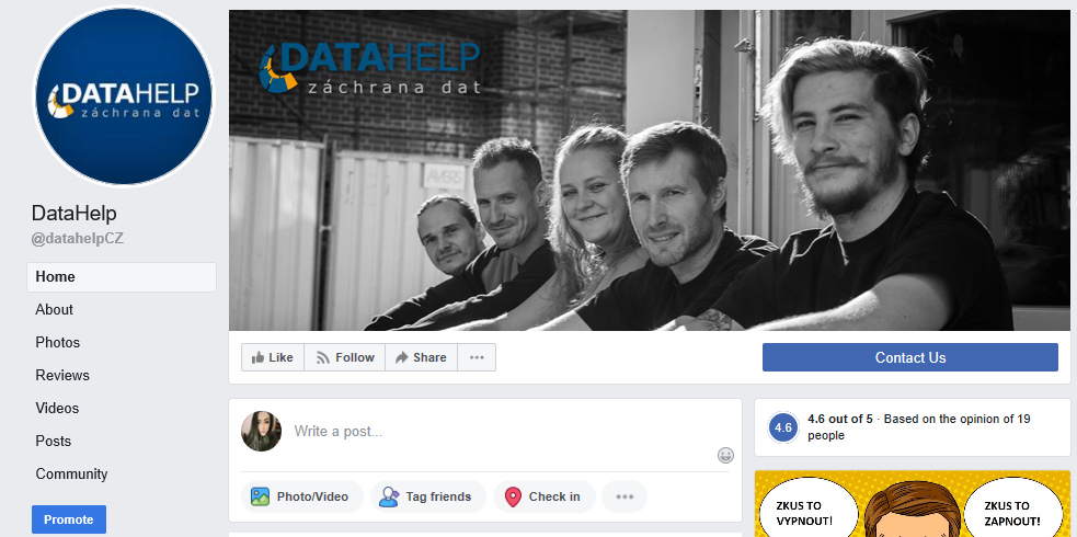 AIRA | firemní focení – obohacení obsahu sociální sítě DataHelp