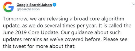 June 2019 Core update u Google