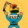 SEO ninja zvedající bagr
