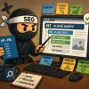 SEO ninja zkoumající strukturu nadpisů za SEO