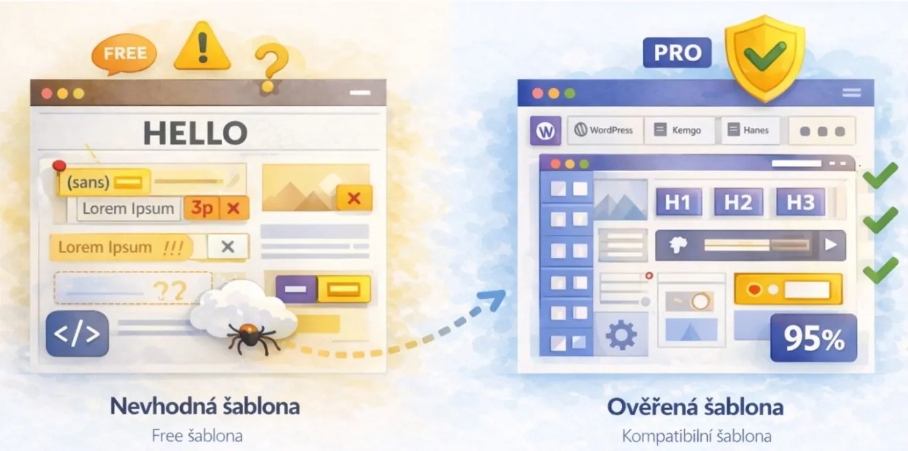 (ne)vhodná šablona pro Wordpress