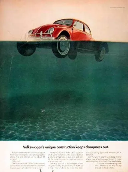 Reklama na Volkswagen - konstrukce vozu