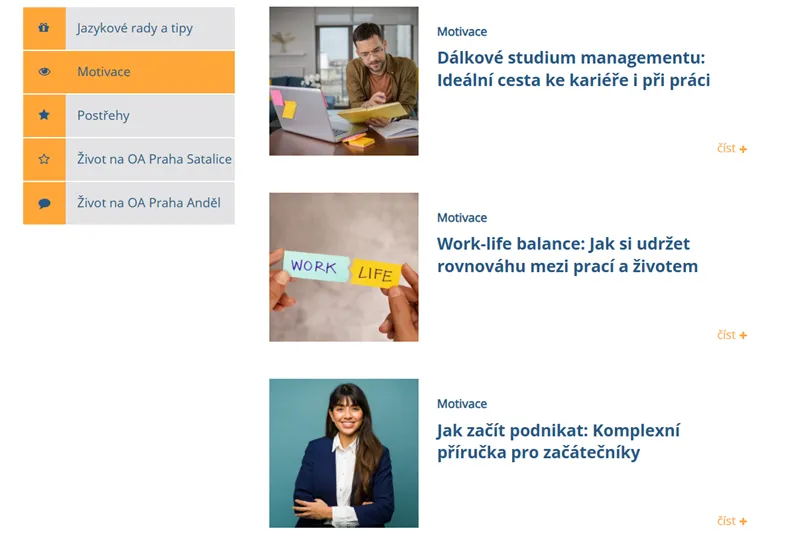 Blog OA Praha - ukázka