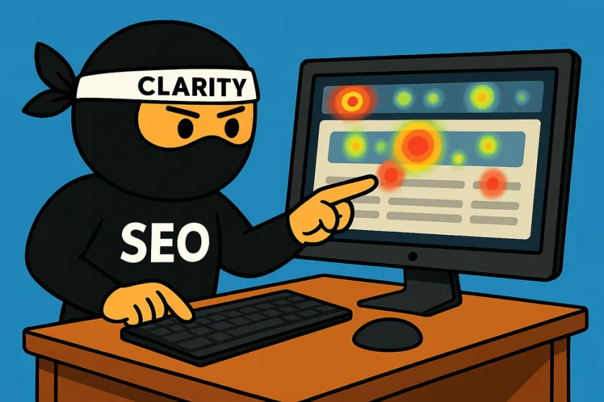 SEO ninja zkoumající heatmapu webu