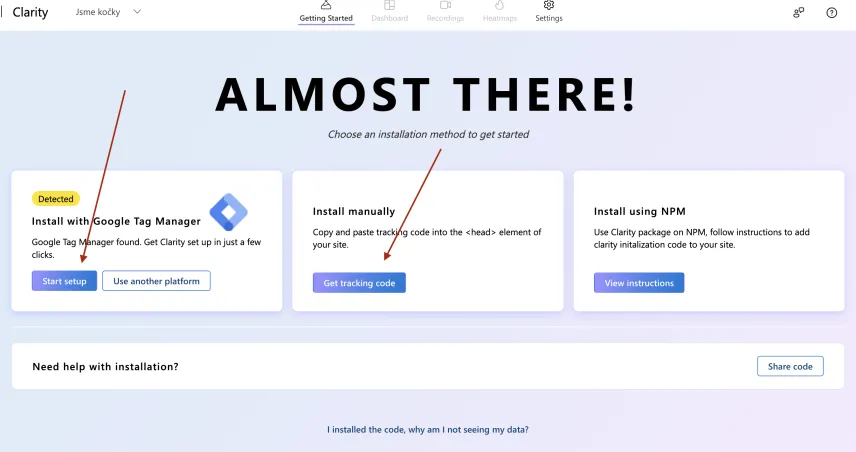 MS Clarity - možnosti instalace