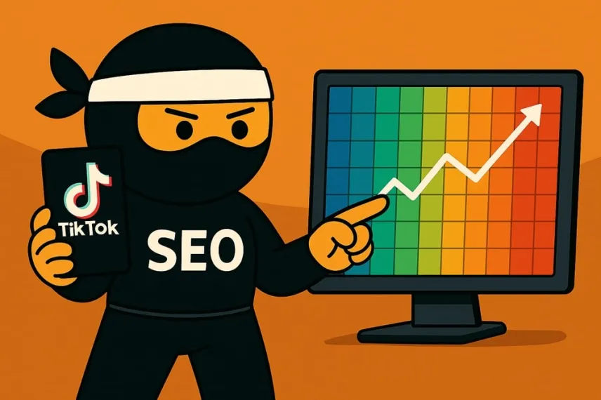 SEO ninja zkoumající TikTok algoritmus