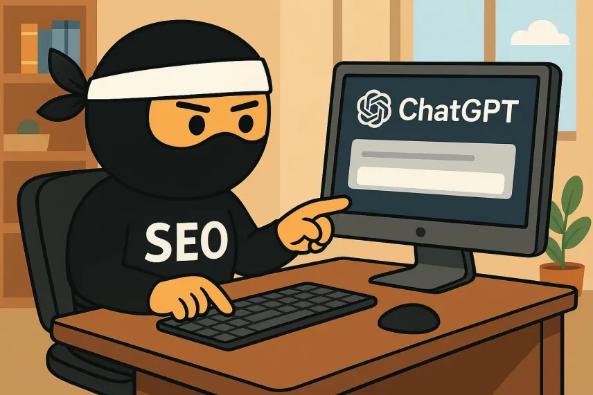 SEO ninja zadávající prompt do ChatGPT