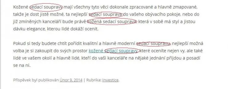 Copywriterské sebevraždy - sedací souprava