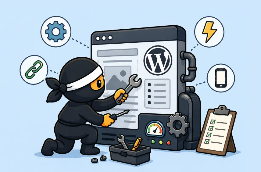 SEO ninja optimalizující web na WordPressu