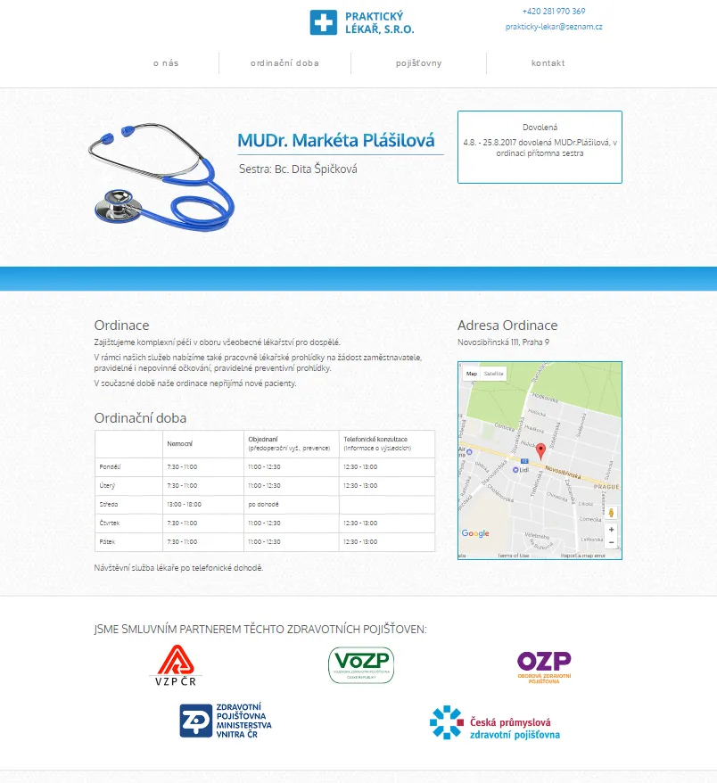 One page doktorský web