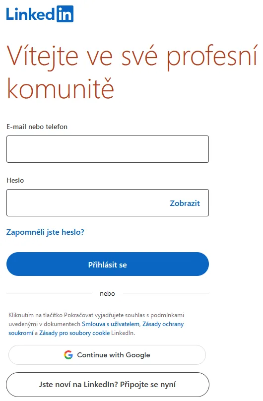 LinkedIn - založení profilu 1