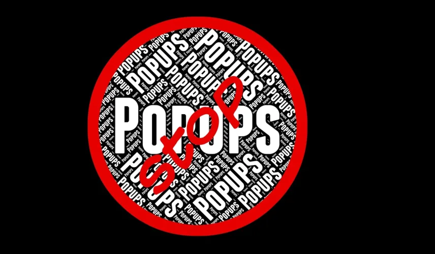 Velká agresivní pop-up okna webu uškodí