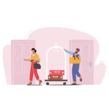 Příjezd do hotelu clipart
